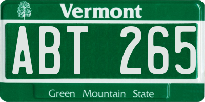 VT license plate ABT265