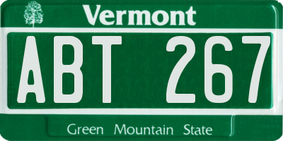 VT license plate ABT267