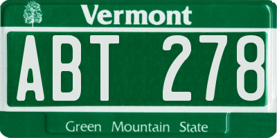 VT license plate ABT278