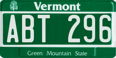 VT license plate ABT296