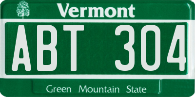 VT license plate ABT304