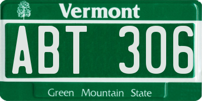 VT license plate ABT306
