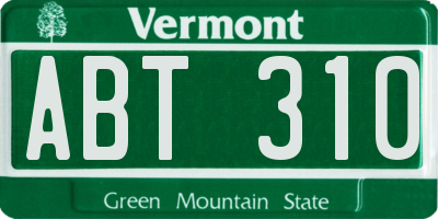 VT license plate ABT310