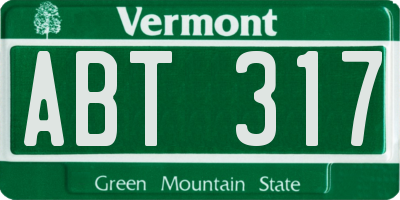 VT license plate ABT317