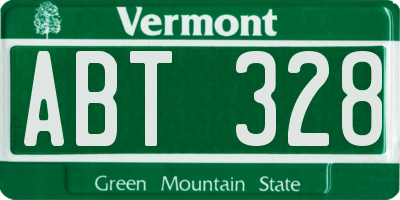 VT license plate ABT328