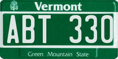 VT license plate ABT330