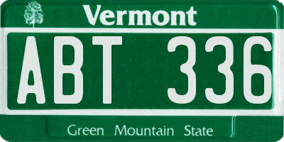 VT license plate ABT336