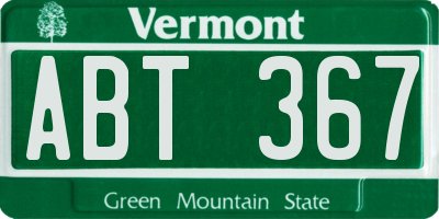 VT license plate ABT367