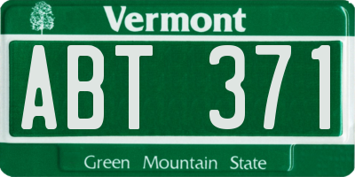 VT license plate ABT371