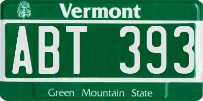VT license plate ABT393