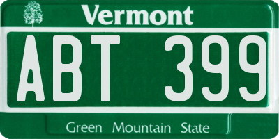 VT license plate ABT399