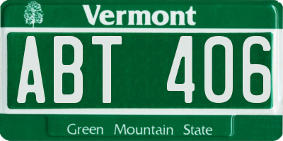 VT license plate ABT406