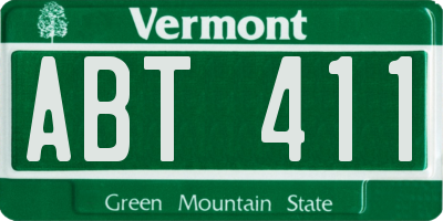 VT license plate ABT411