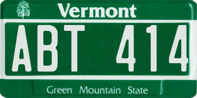 VT license plate ABT414