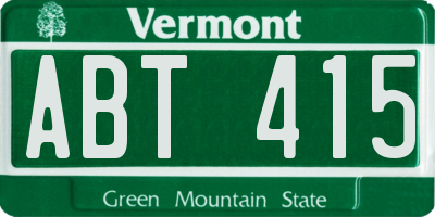 VT license plate ABT415