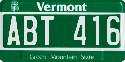 VT license plate ABT416