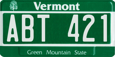 VT license plate ABT421