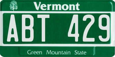 VT license plate ABT429
