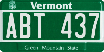 VT license plate ABT437
