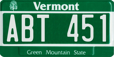 VT license plate ABT451