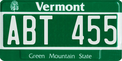 VT license plate ABT455