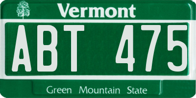 VT license plate ABT475