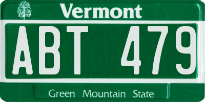VT license plate ABT479