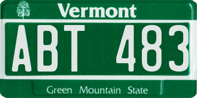 VT license plate ABT483