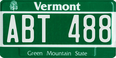 VT license plate ABT488