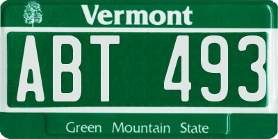 VT license plate ABT493