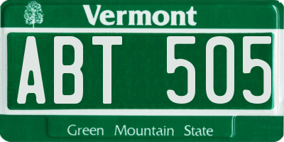 VT license plate ABT505