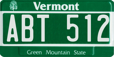 VT license plate ABT512