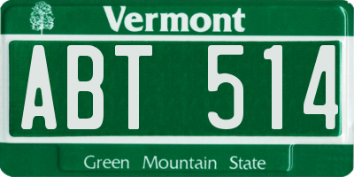 VT license plate ABT514