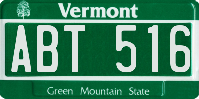 VT license plate ABT516