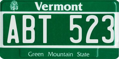 VT license plate ABT523