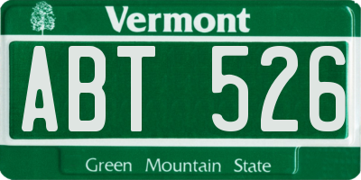 VT license plate ABT526