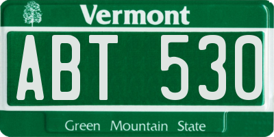 VT license plate ABT530