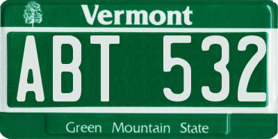 VT license plate ABT532