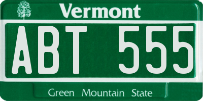 VT license plate ABT555