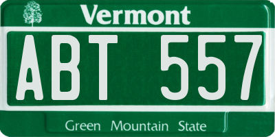 VT license plate ABT557