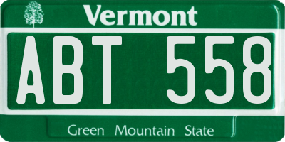 VT license plate ABT558