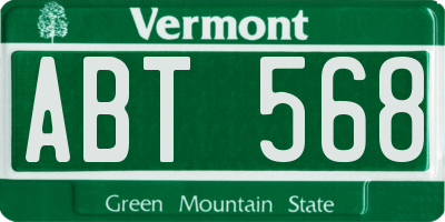 VT license plate ABT568