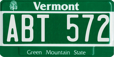 VT license plate ABT572