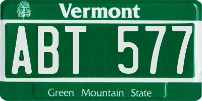 VT license plate ABT577