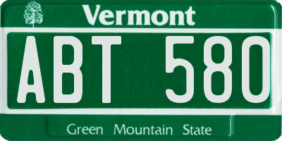 VT license plate ABT580