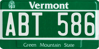 VT license plate ABT586