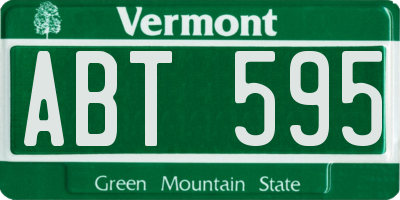 VT license plate ABT595