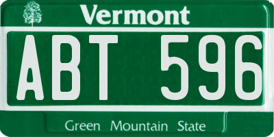 VT license plate ABT596
