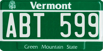 VT license plate ABT599
