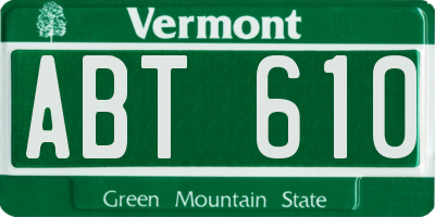 VT license plate ABT610